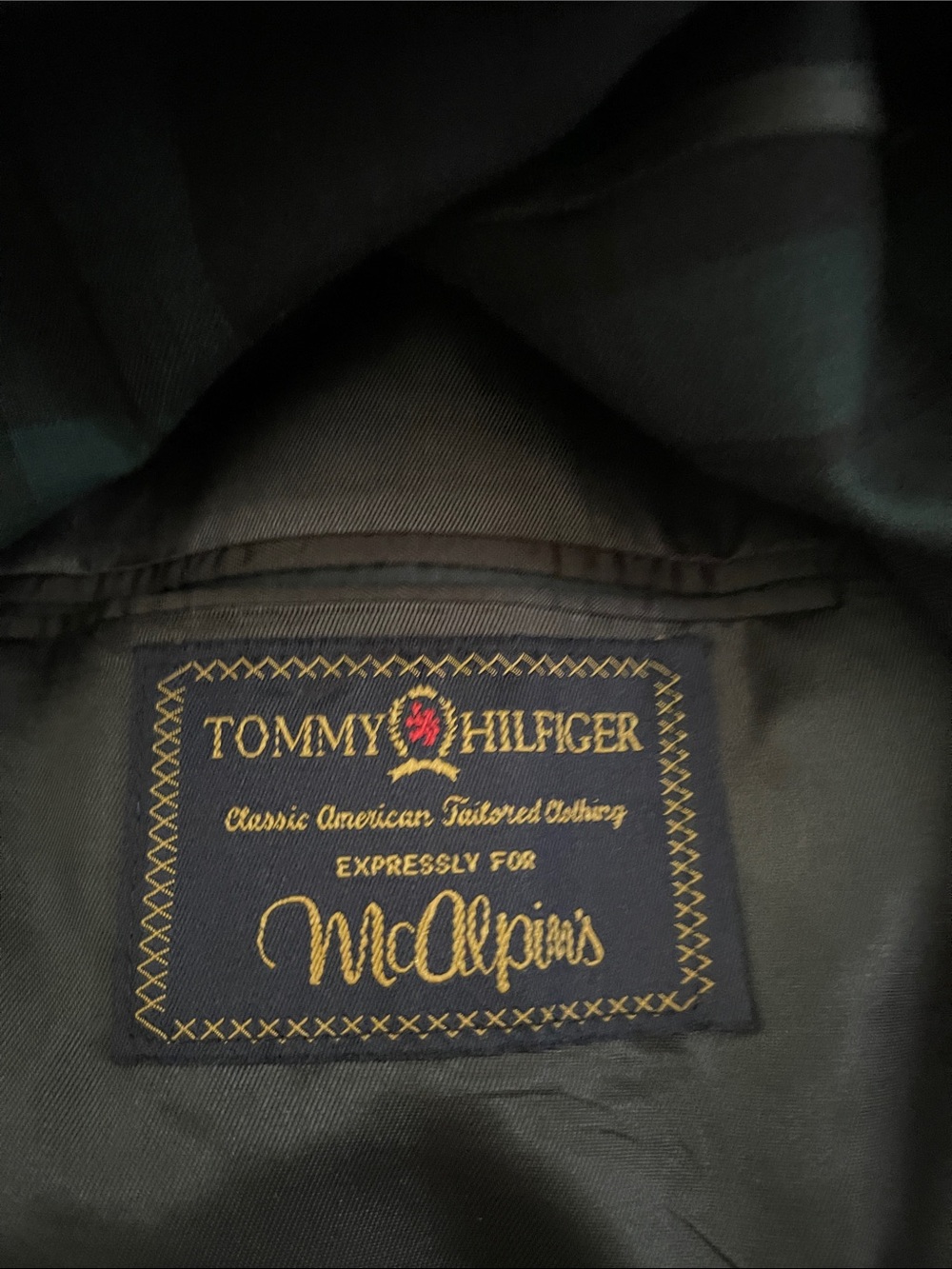Tommy Hilfiger Green Blue Plaid Double Breasted Blazer Men’s 44L - Picture 5 of 7
